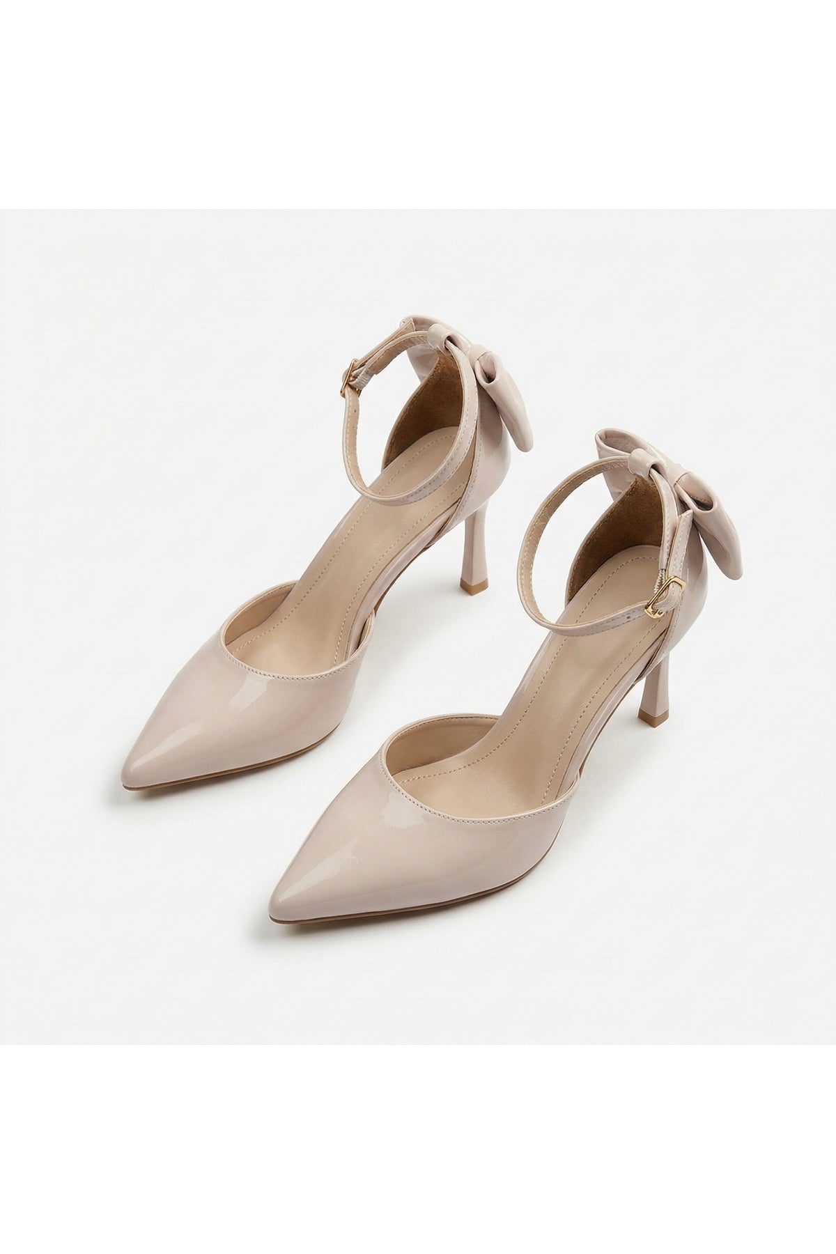 Kadın fiyonklu🎀 Abiye Rugan Topuklu 7cm şık Ayakkabı - Görsel 23