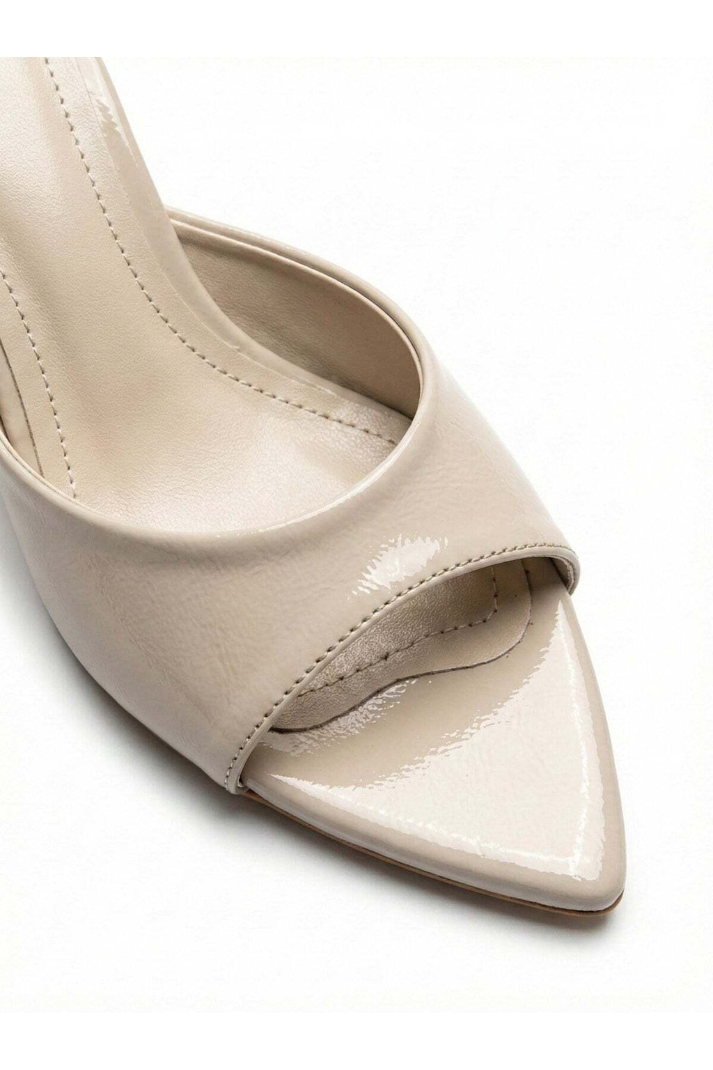 Kadın Rugan Sivri Burun Tek Bantlı İnce Topuklu Stiletto Terlik Abiye Ayakkabı - Görsel 30