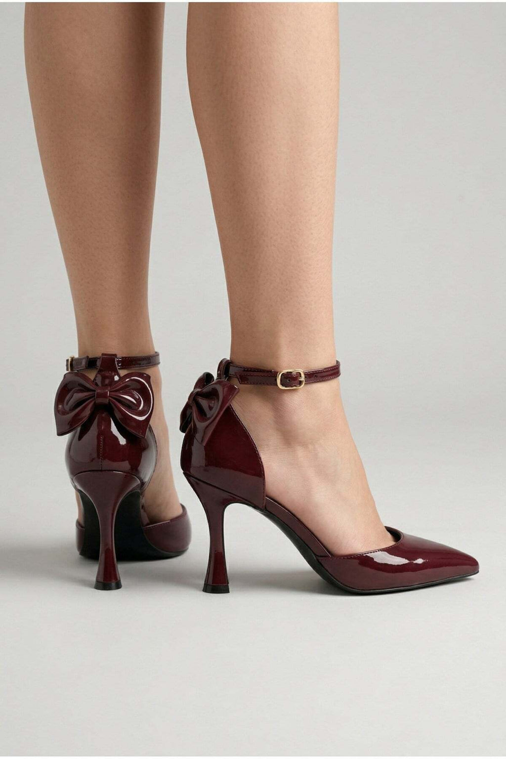 Kadın fiyonklu🎀 Abiye Rugan Topuklu 7cm şık Ayakkabı - Görsel 15