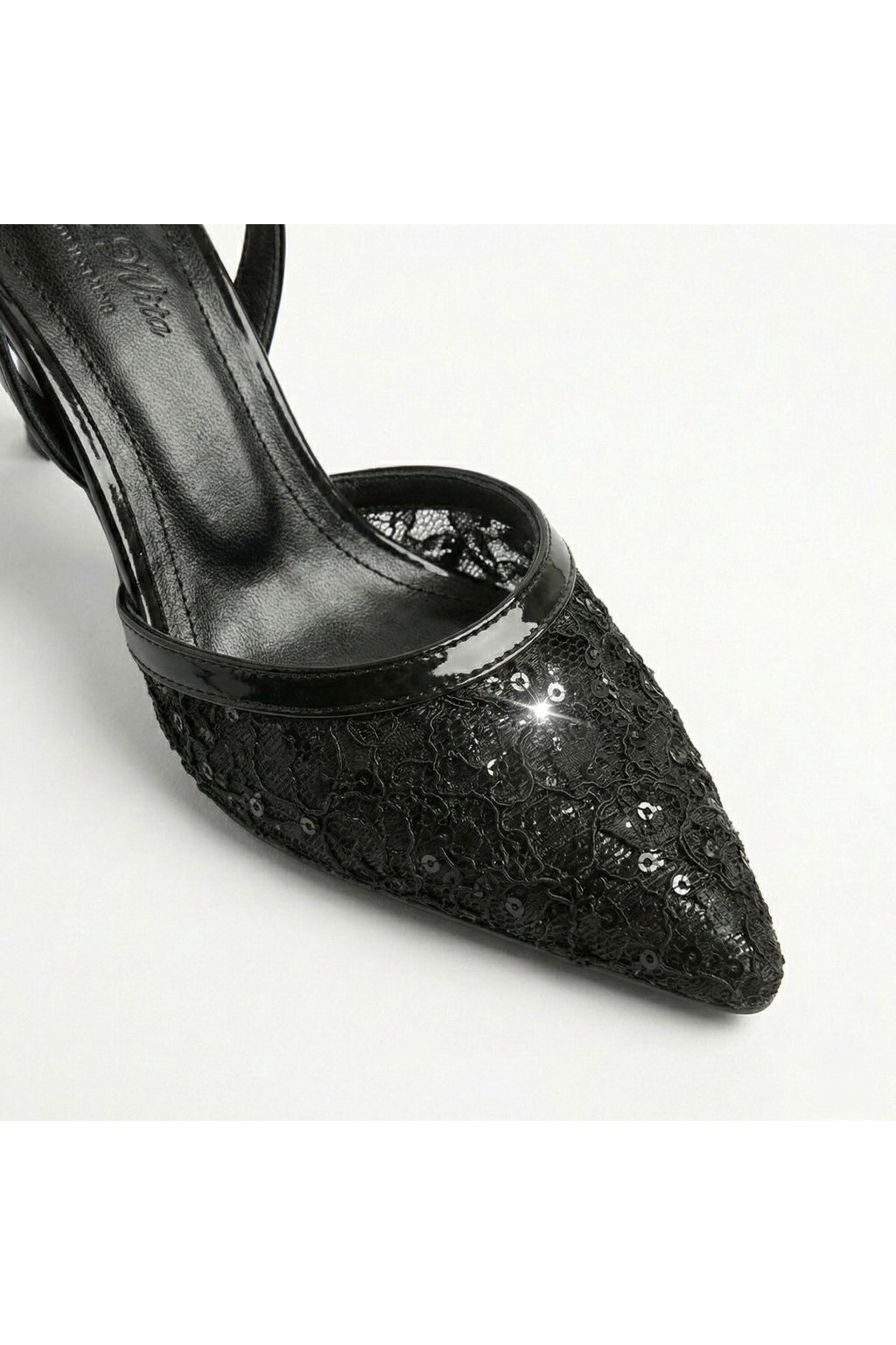 Kadın Dantel İşlemeli Sivri Burun İnce Topuklu Stiletto Gelin Abiye Ayakkabı - Görsel 21