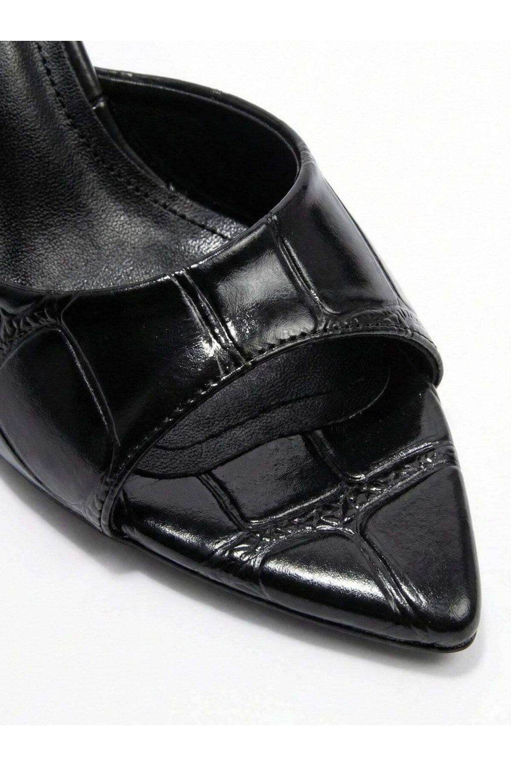 Kadın Rugan Sivri Burun Tek Bantlı İnce Topuklu Stiletto Terlik Abiye Ayakkabı - Görsel 32