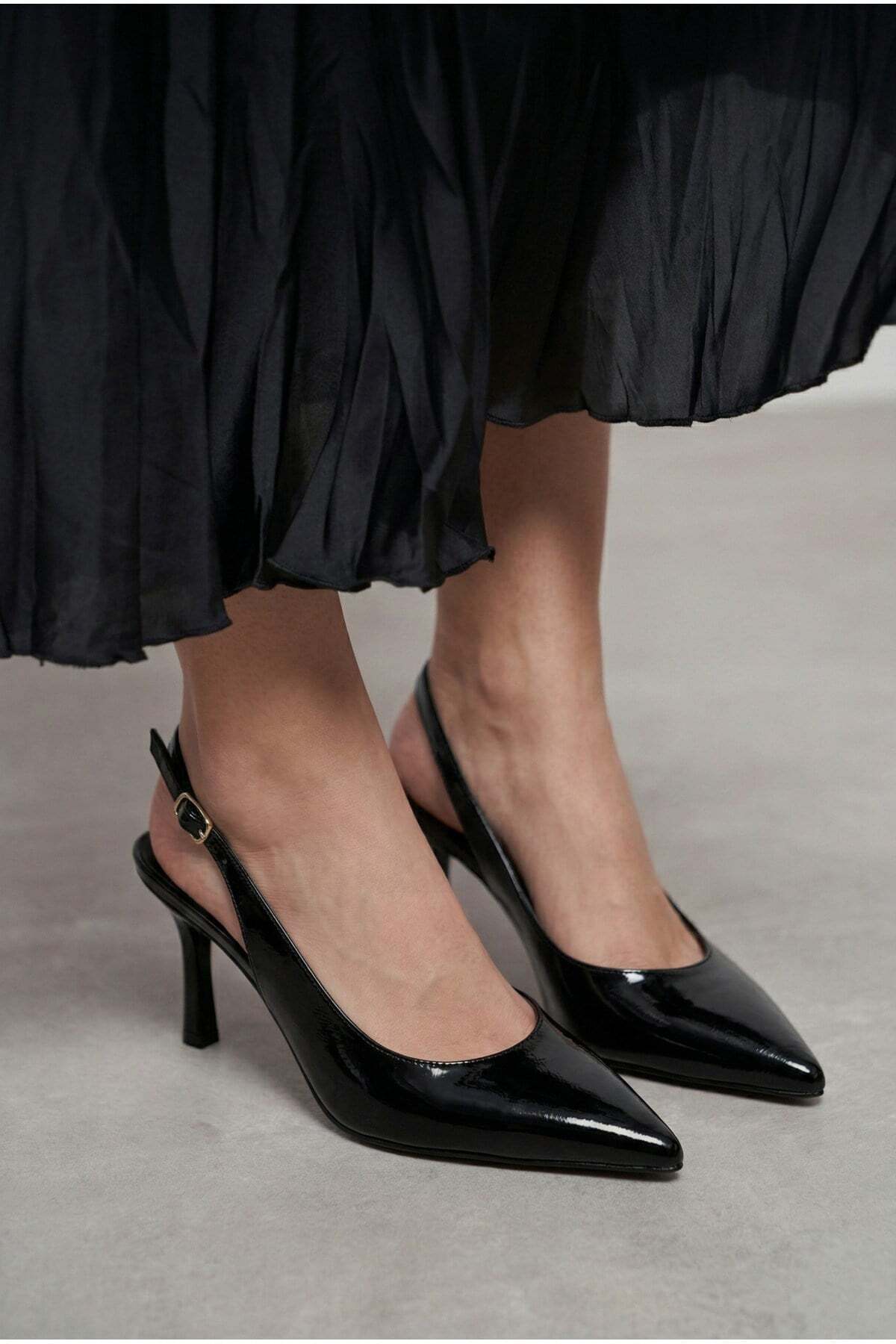 Kadın Sivri Burun Bantlı İnce Topuklu Stiletto Abiye Ofis Düğün Kadın Topuklu Ayakkabı - Görsel 13