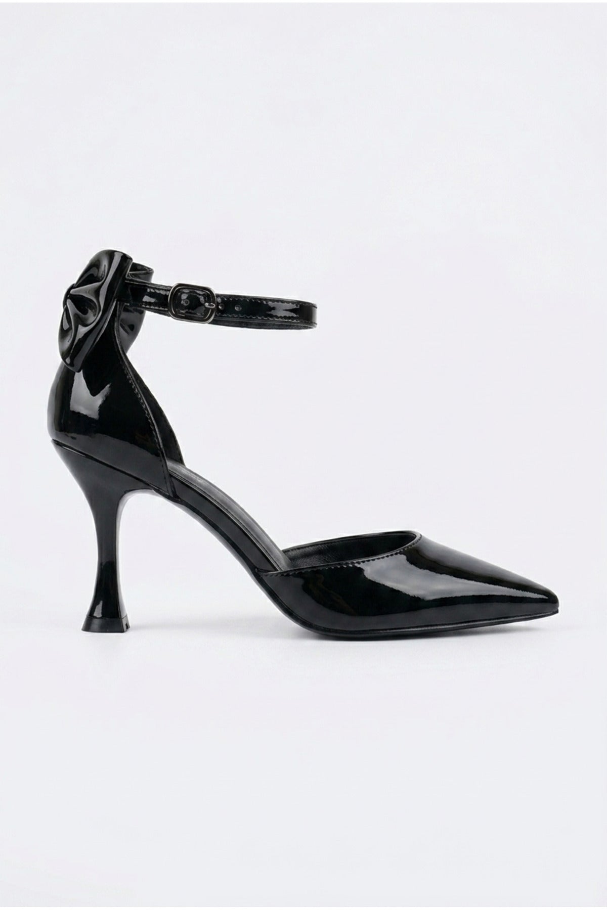 Kadın fiyonklu🎀 Abiye Rugan Topuklu 7cm şık Ayakkabı - Görsel 14