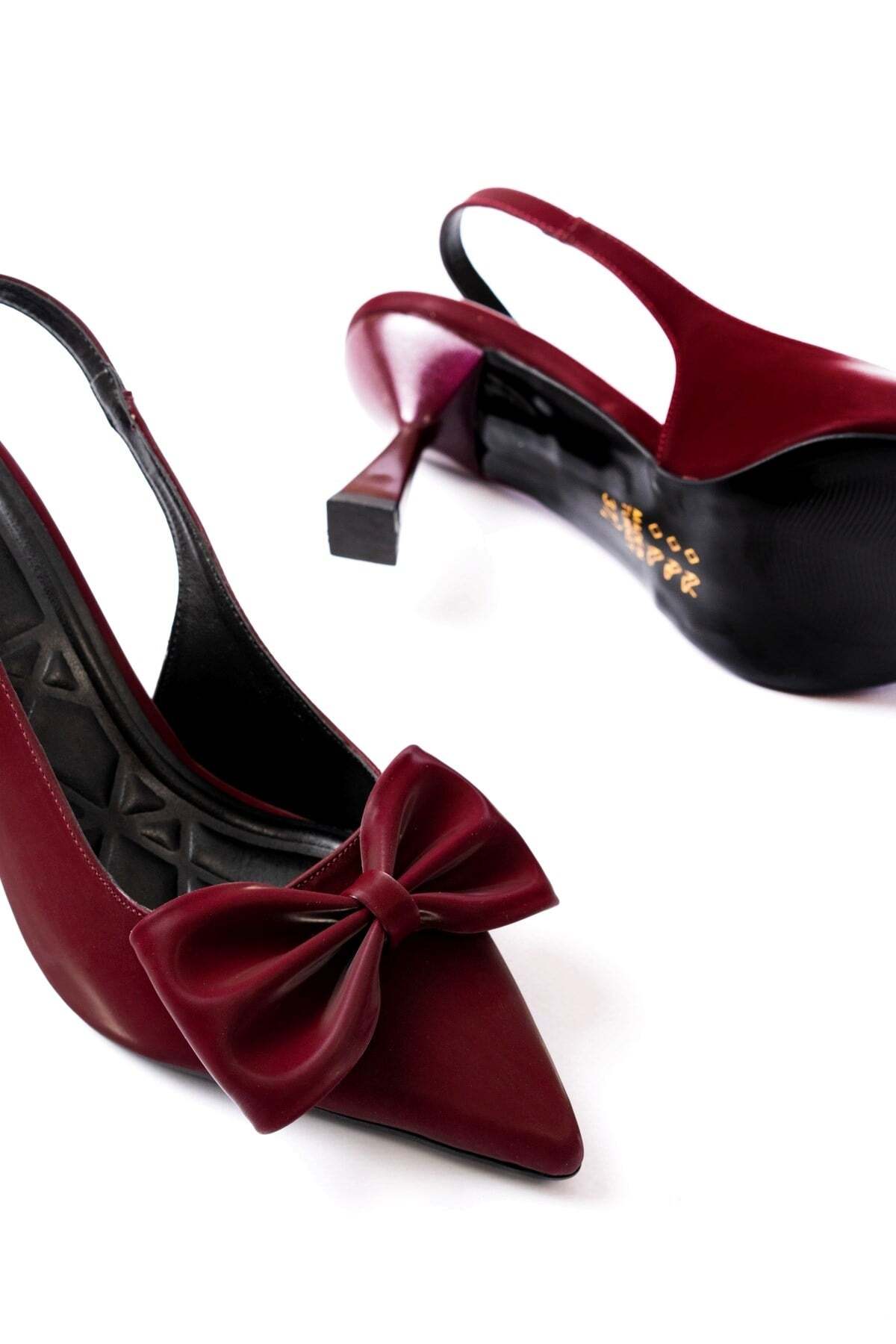Kadın Fiyonklu🎀 Abiye Velvet Satan Topuklu 7cm Şık Ayakkabı - Görsel 9