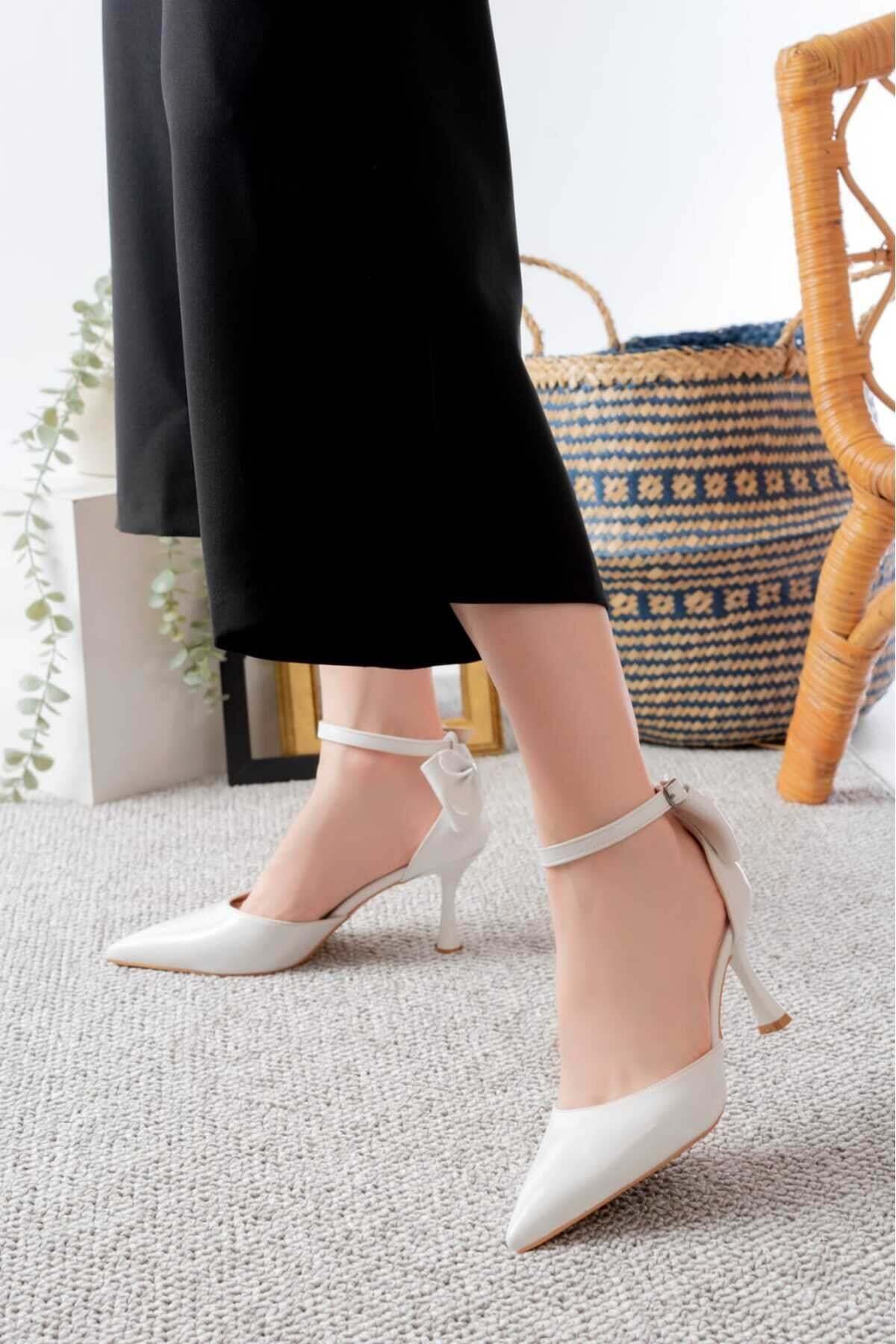 Kadın fiyonklu🎀 Abiye Rugan Topuklu 7cm şık Ayakkabı - Görsel 16