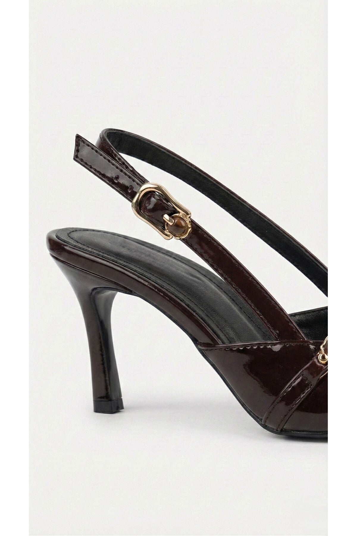 Kadın Taşlı Bantlı Arkası Açık Kadeh Topuklu Sivri Burun Abiye Stiletto Ayakkabı - Görsel 20