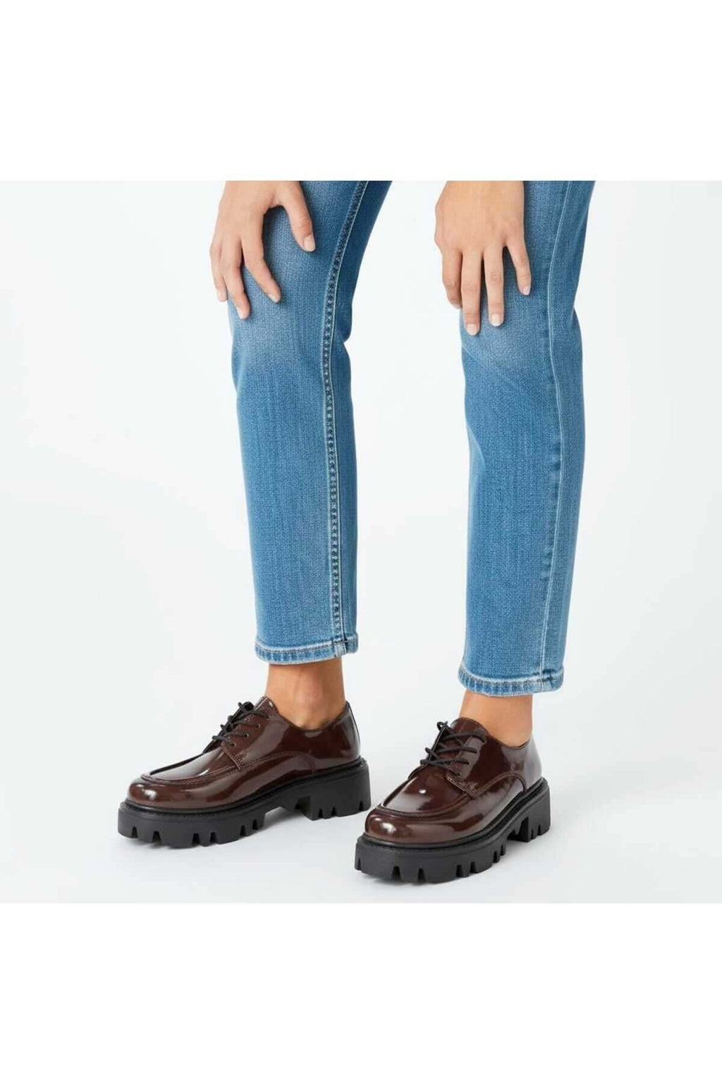 Kadın Rugan Bağcıklı Loafer Günlük Rahat Ayakkabı - Görsel 13