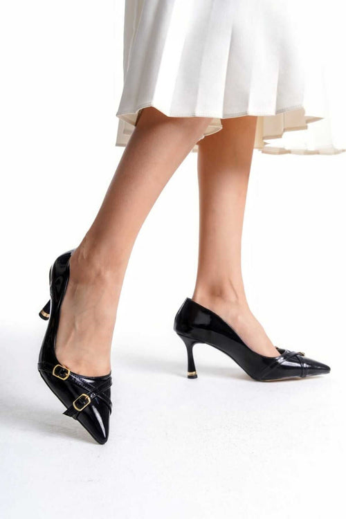 KADIN  Stiletto Rugan Arkası Kapalı Şık Kadın Stiletto