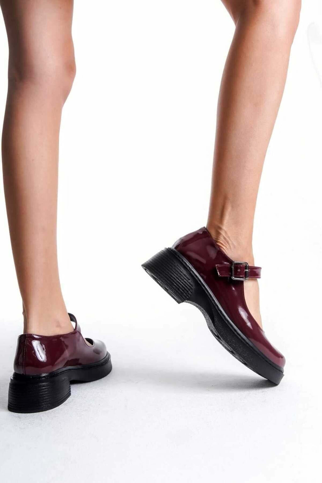 Kadın Bej Rugan Tokalı Mary Jane Kadın Loafer Makosen Tokalı Loafer Rugan Loafer Babet 980 - Görsel 7