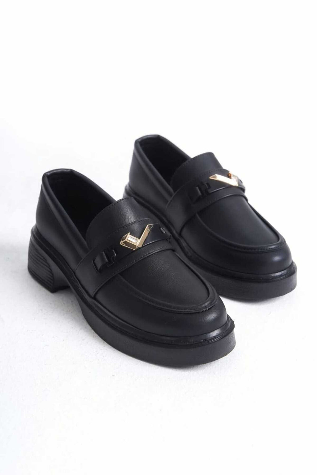 Kadın Günlük Loafer Metal Tokalı Rahat Ayakkabı - Görsel 4