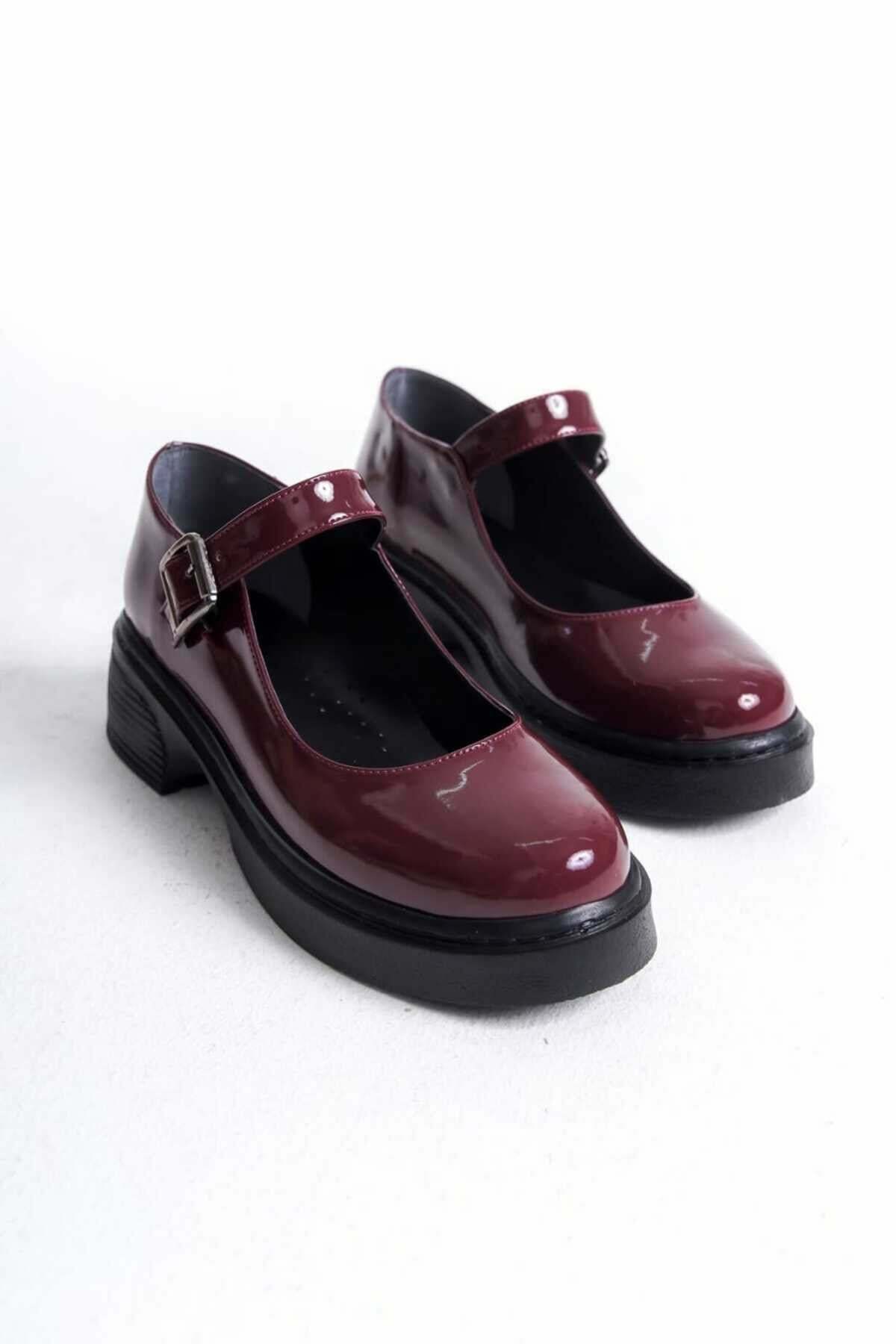 Kadın Bej Rugan Tokalı Mary Jane Kadın Loafer Makosen Tokalı Loafer Rugan Loafer Babet 980 - Görsel 6