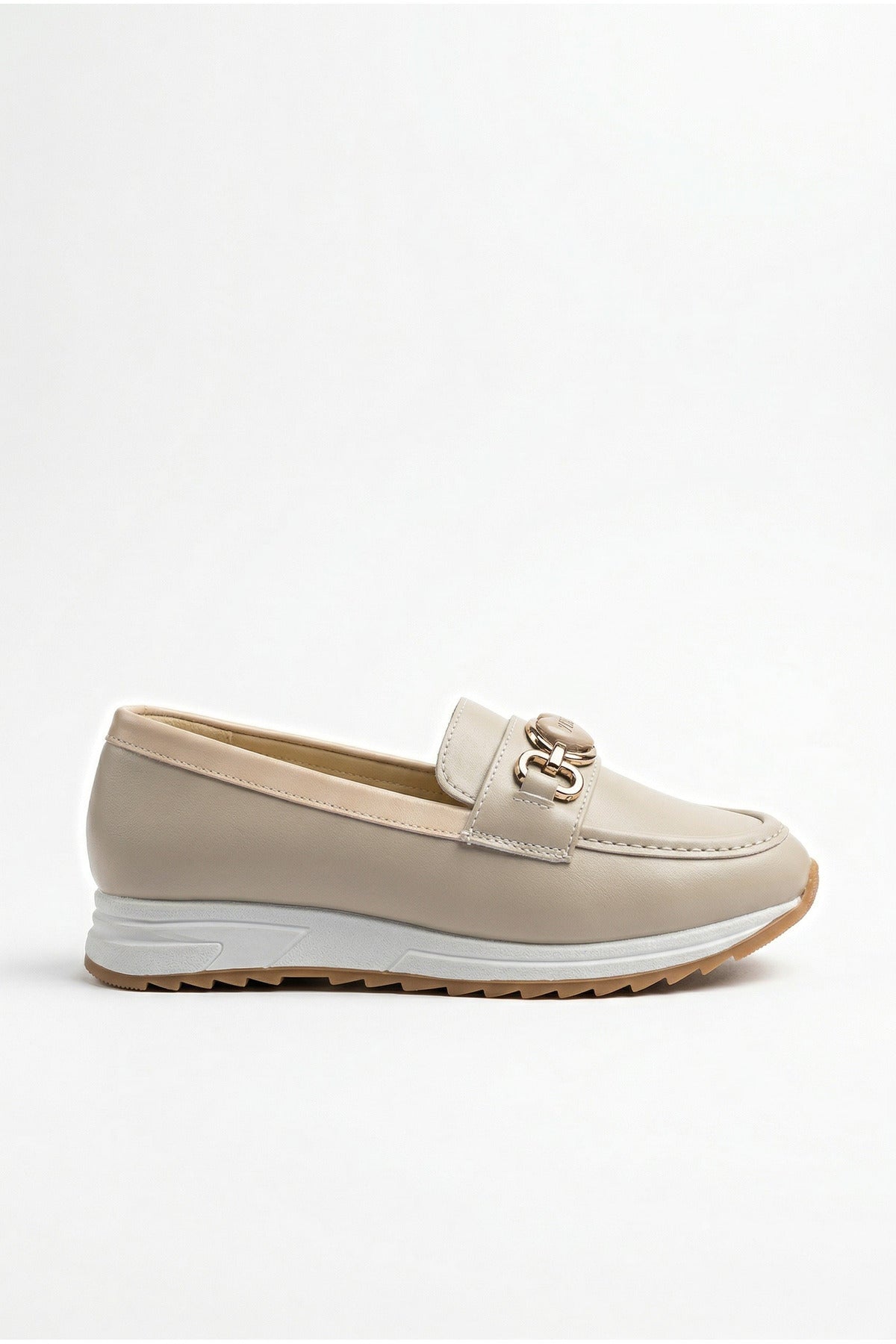Kadın Bej Ortopedik Loafer Günlük Loafer Ayakkabı - Görsel 9