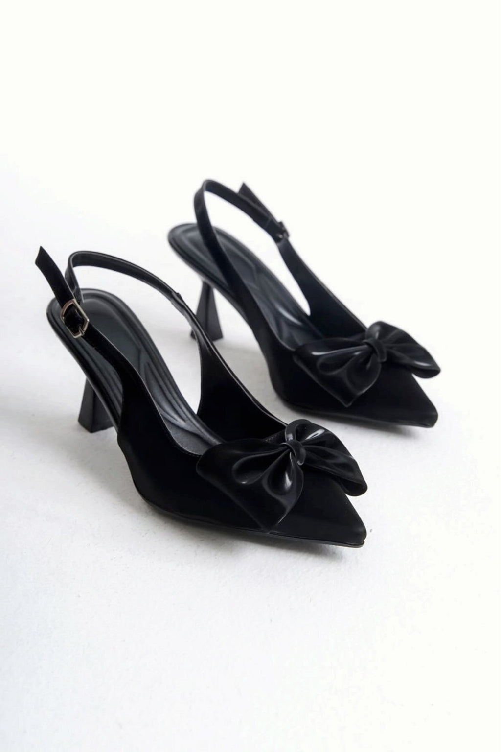 Kadın Fiyonklu🎀 Abiye Velvet Satan Topuklu 7cm Şık Ayakkabı - Görsel 2
