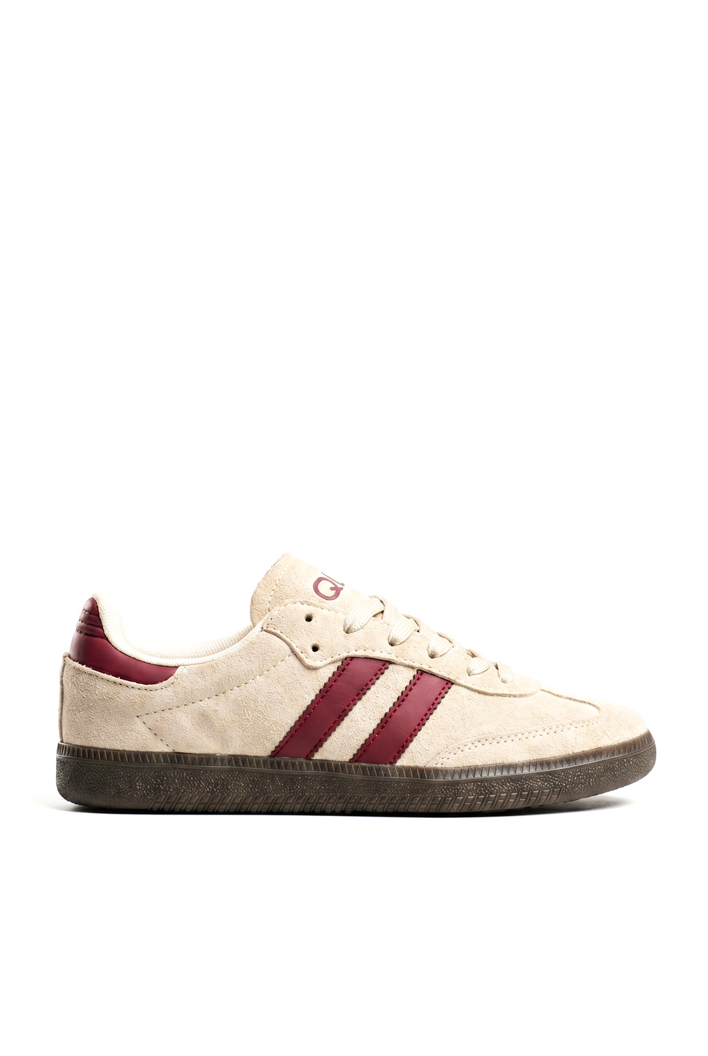 Kadın Bej-Bordo Süet Kadın Retro Spor Ayakkabı TE02
