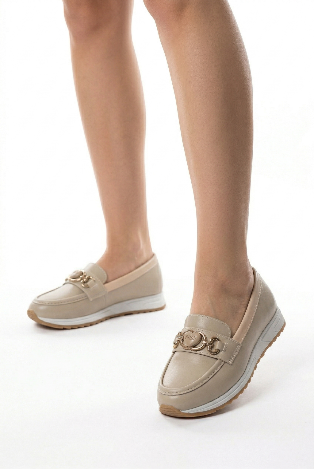 Kadın Bej Ortopedik Loafer Günlük Loafer Ayakkabı