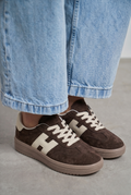 Kadın Kahverengi Desenli Kadın Retro Spor Ayakkabı TE03