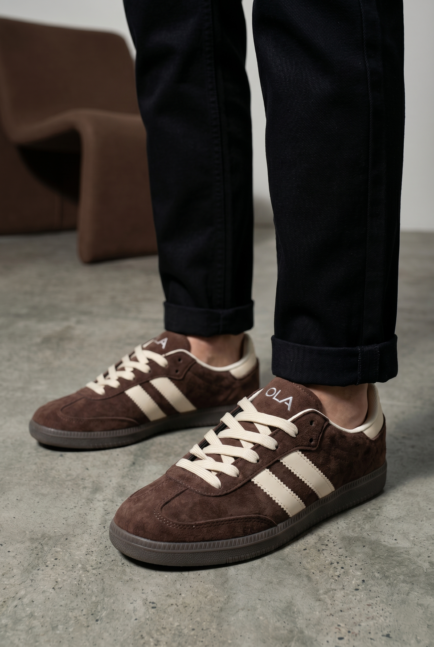 Kadın Kahverengi Süet Kadın Retro Spor Ayakkabı TE02