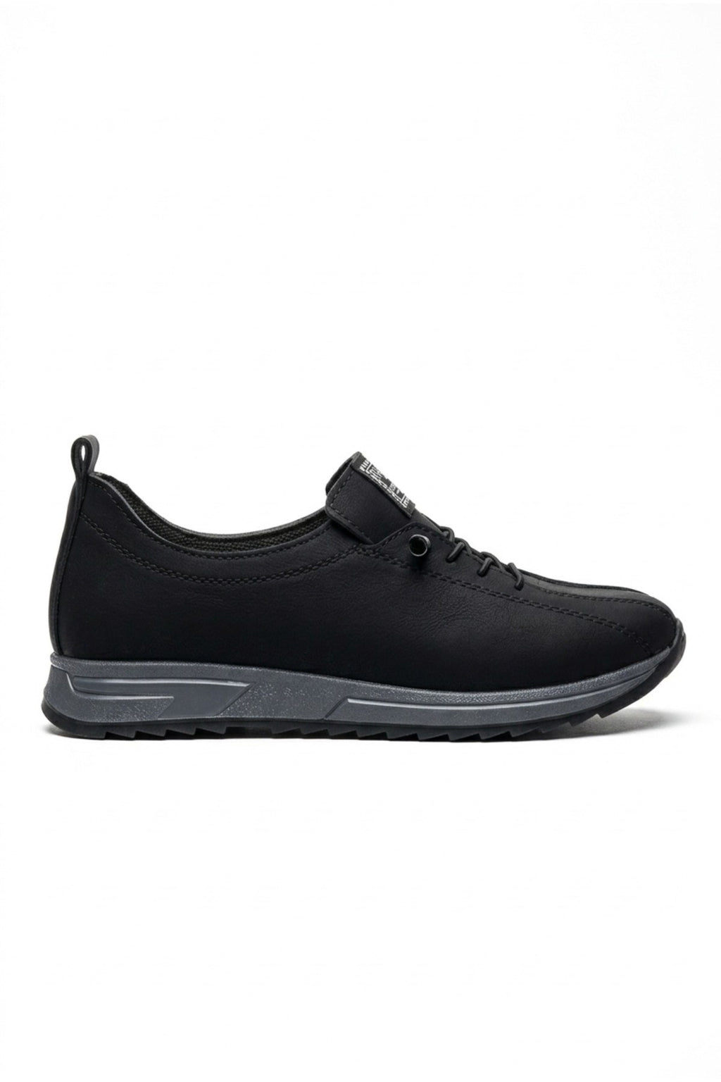 Kadın Siyah-Gri Süet Ortopedik Tabanlı Casual Günlük Ayakkabı