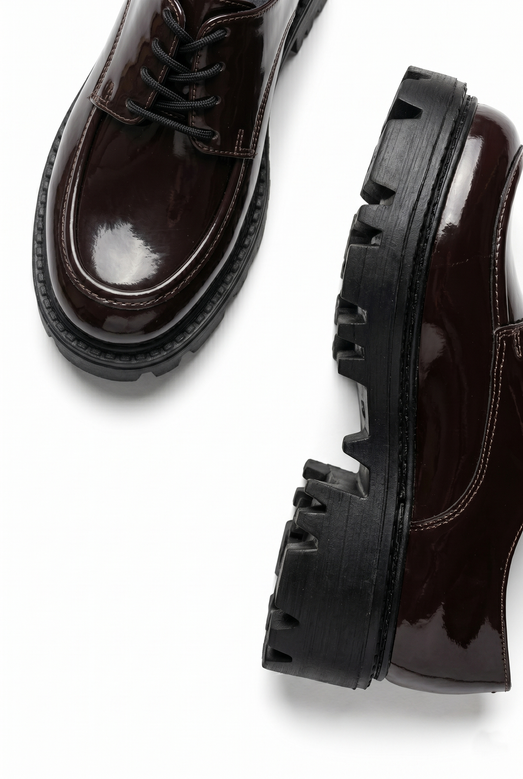 Kadın Rugan Bağcıklı Loafer Günlük Rahat Ayakkabı