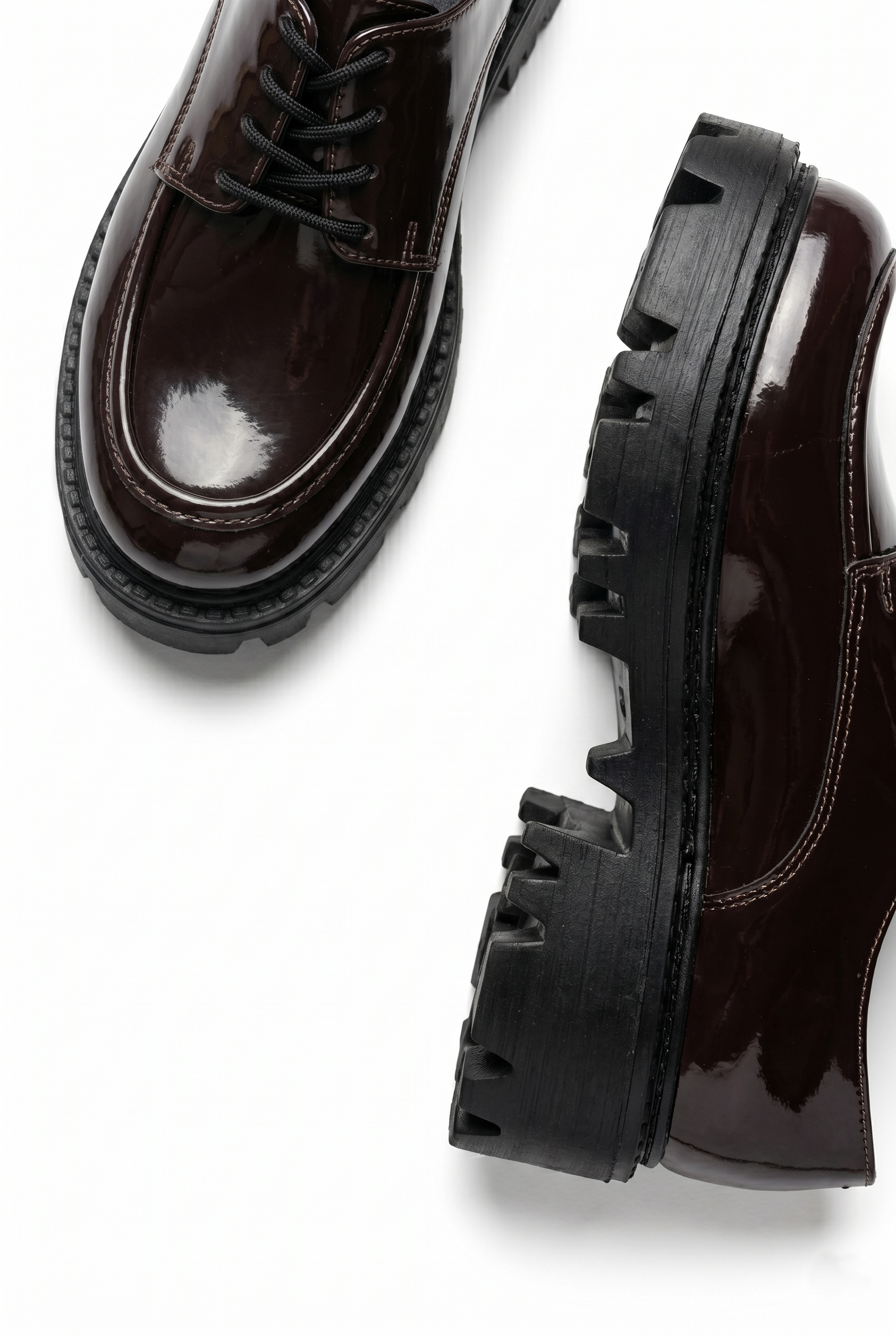 Kadın Rugan Bağcıklı Loafer Günlük Rahat Ayakkabı