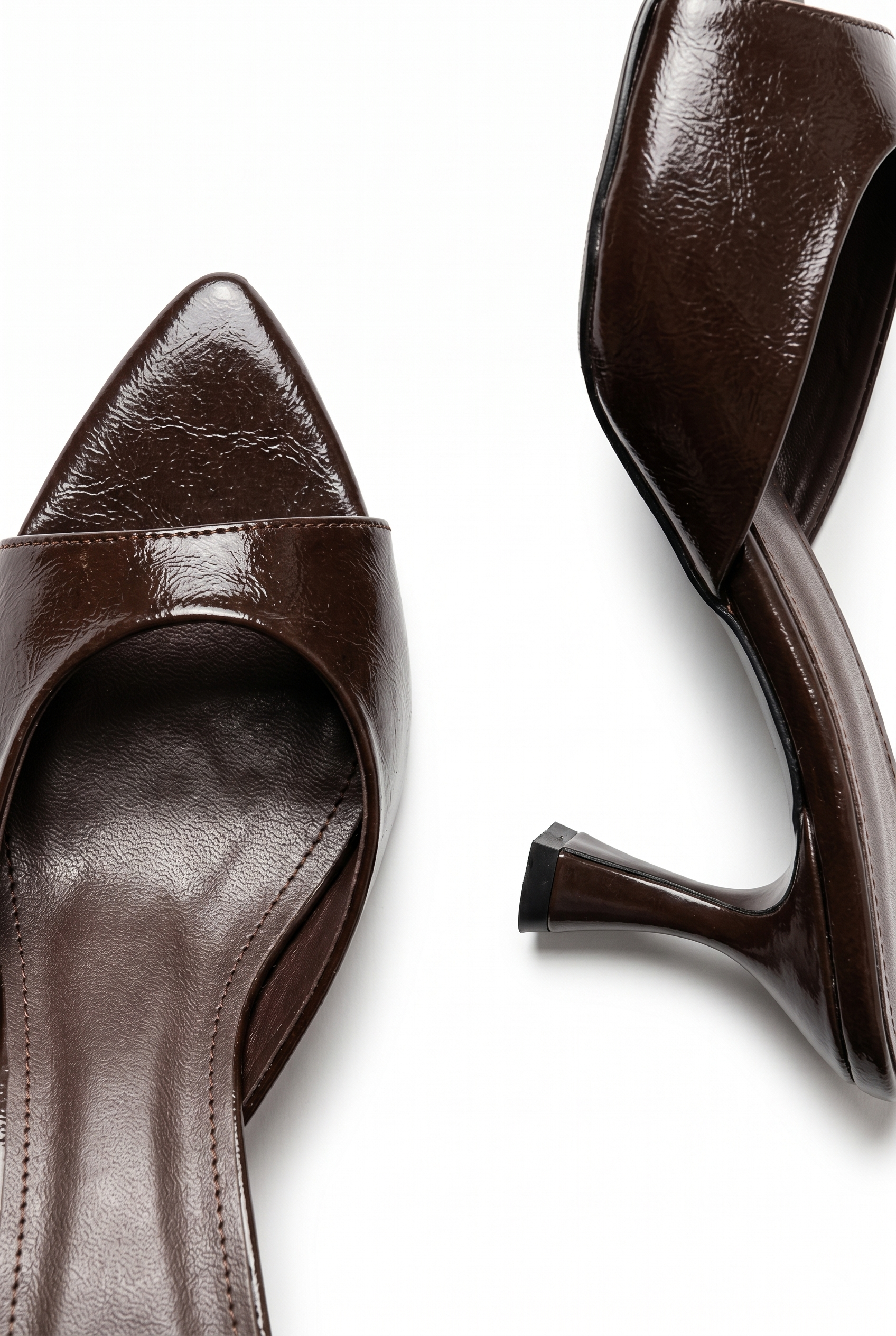 Kadın Rugan Sivri Burun Tek Bantlı İnce Topuklu Stiletto Terlik Abiye Ayakkabı