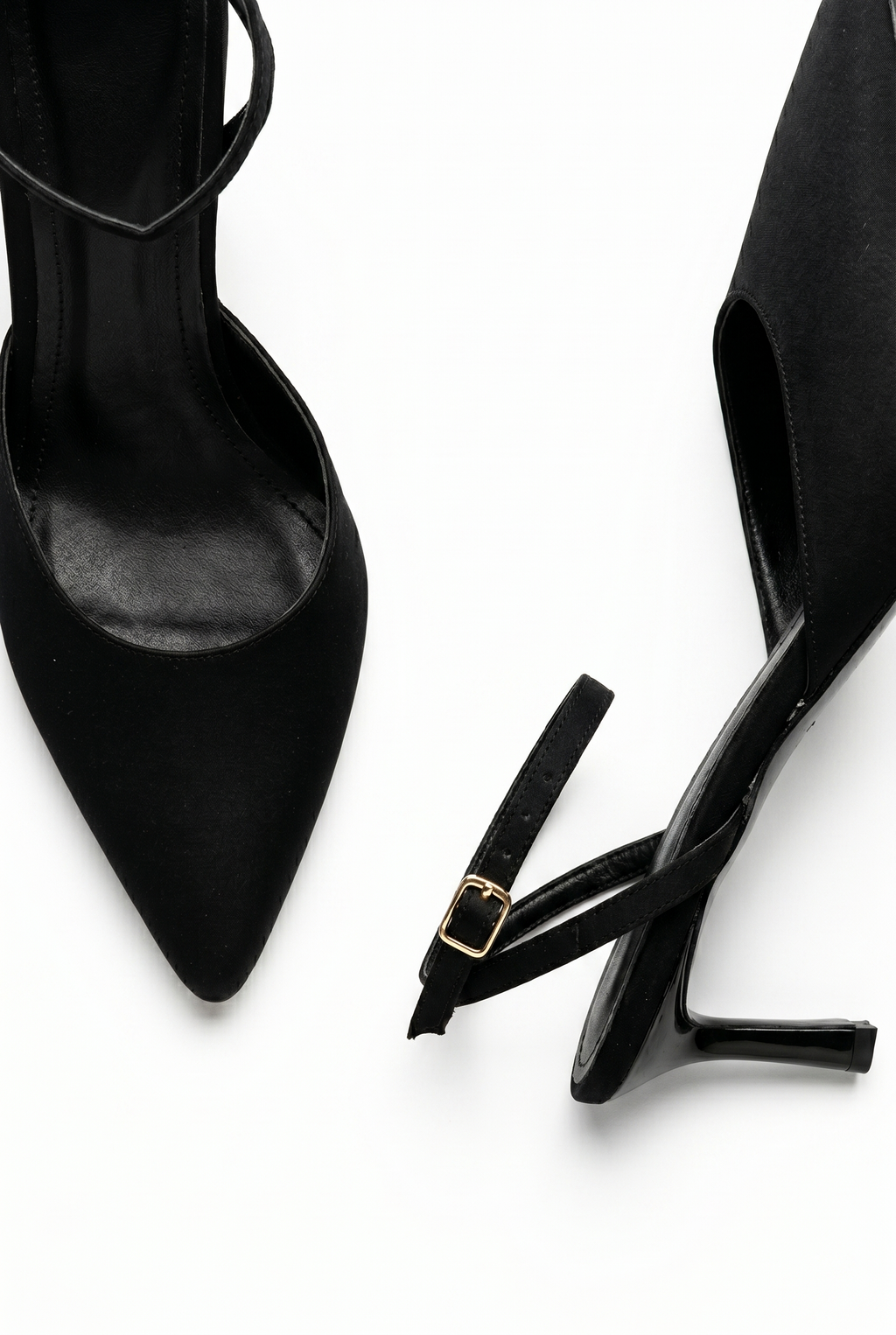 Kadın Saten Bilekten Bağlamalı Sivri Burun İnce Topuklu Stiletto Abiye Gece Ayakkabısı