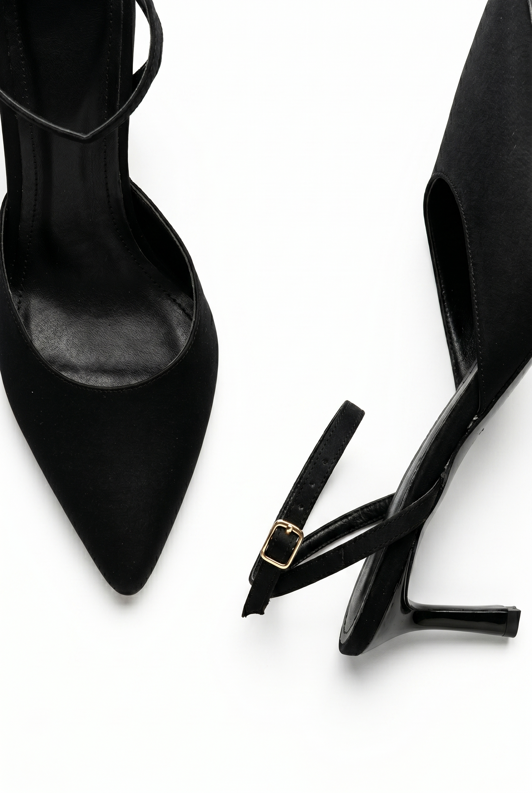 Kadın Saten Bilekten Bağlamalı Sivri Burun İnce Topuklu Stiletto Abiye Gece Ayakkabısı
