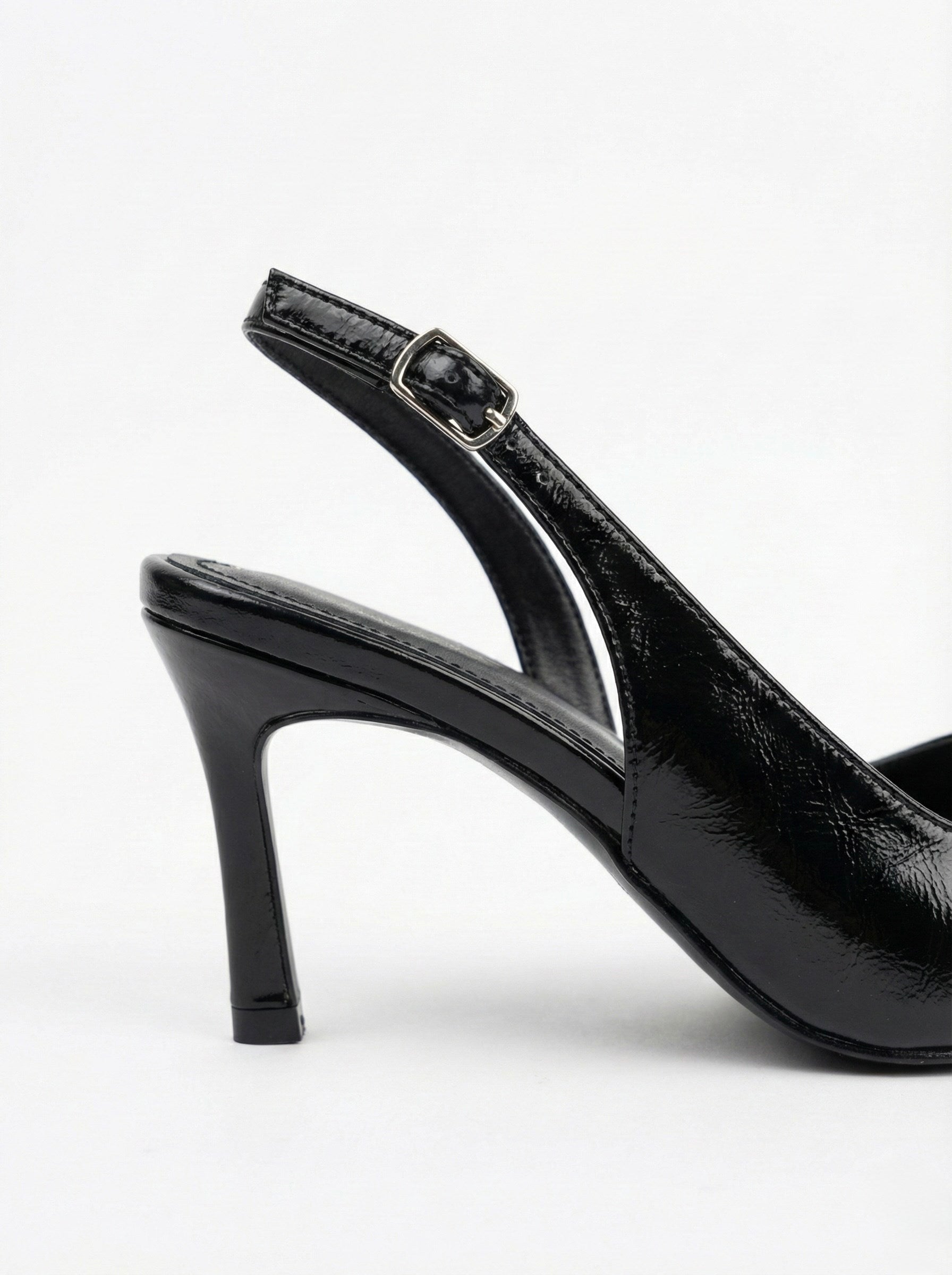 Kadın Sivri Burun Siyah Arkası Bantlı Stiletto |Topuklu Abiye ve Ofis Topuklu Ayakkabısı
