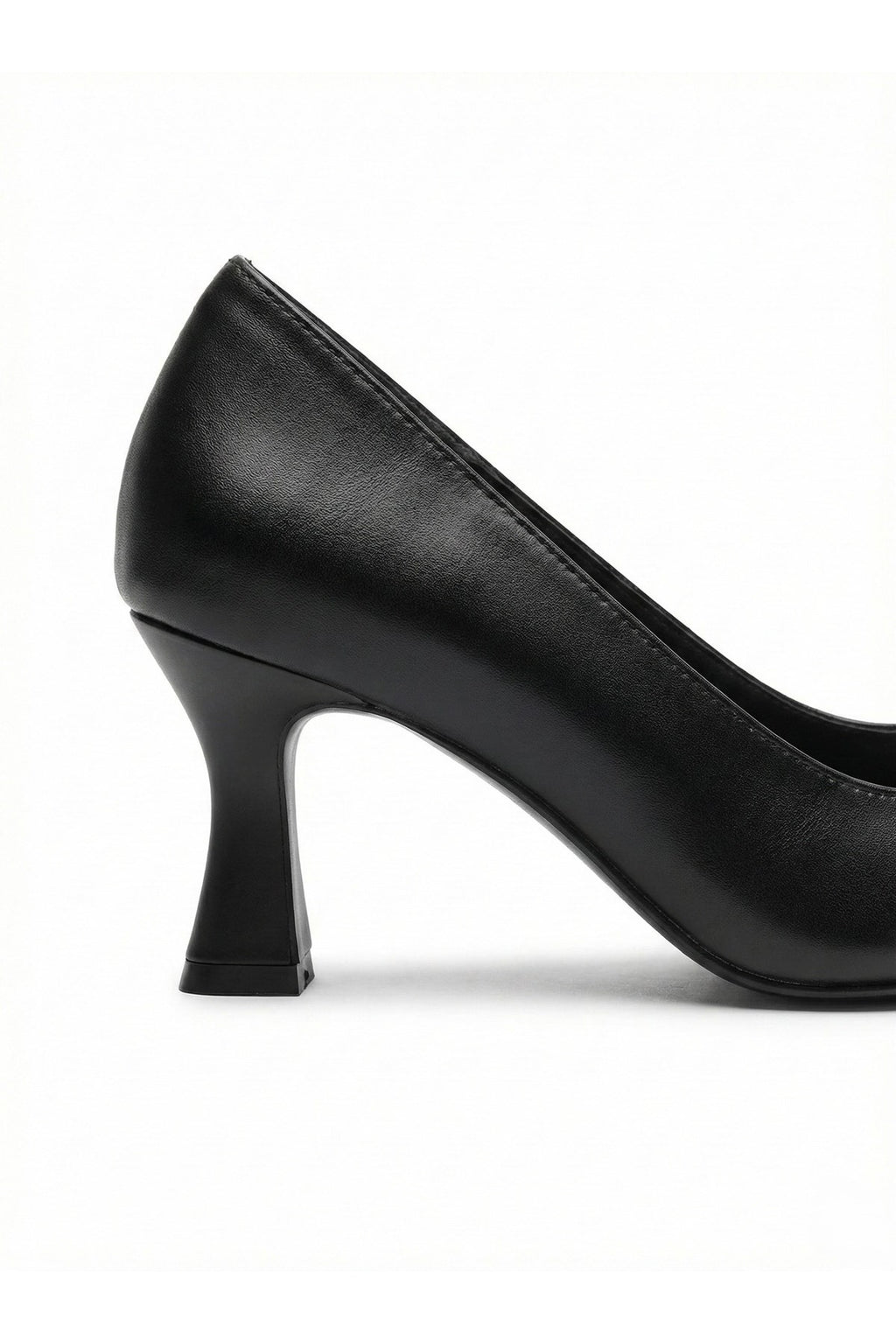 Kadın Siyah Cilt Sivri Burun Kadeh Topuk Stiletto Ofis Abiye Topuklu Ayakkabı