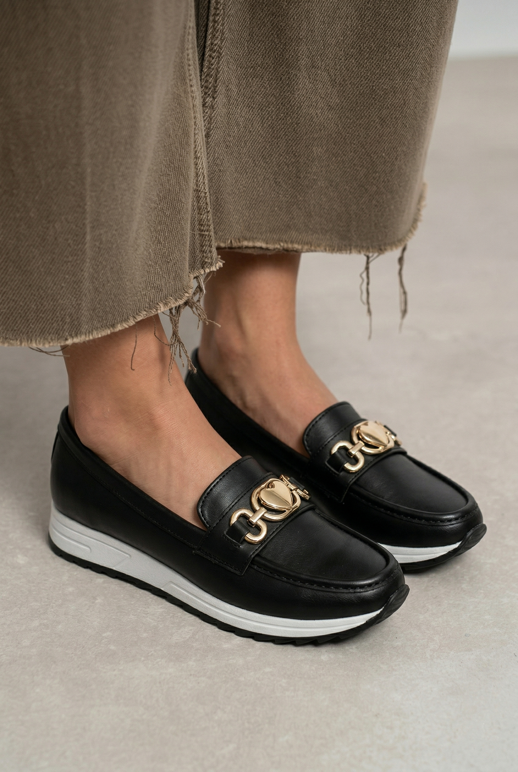 Kadın Siyah Ortopedik Loafer Günlük Loafer Ayakkabı
