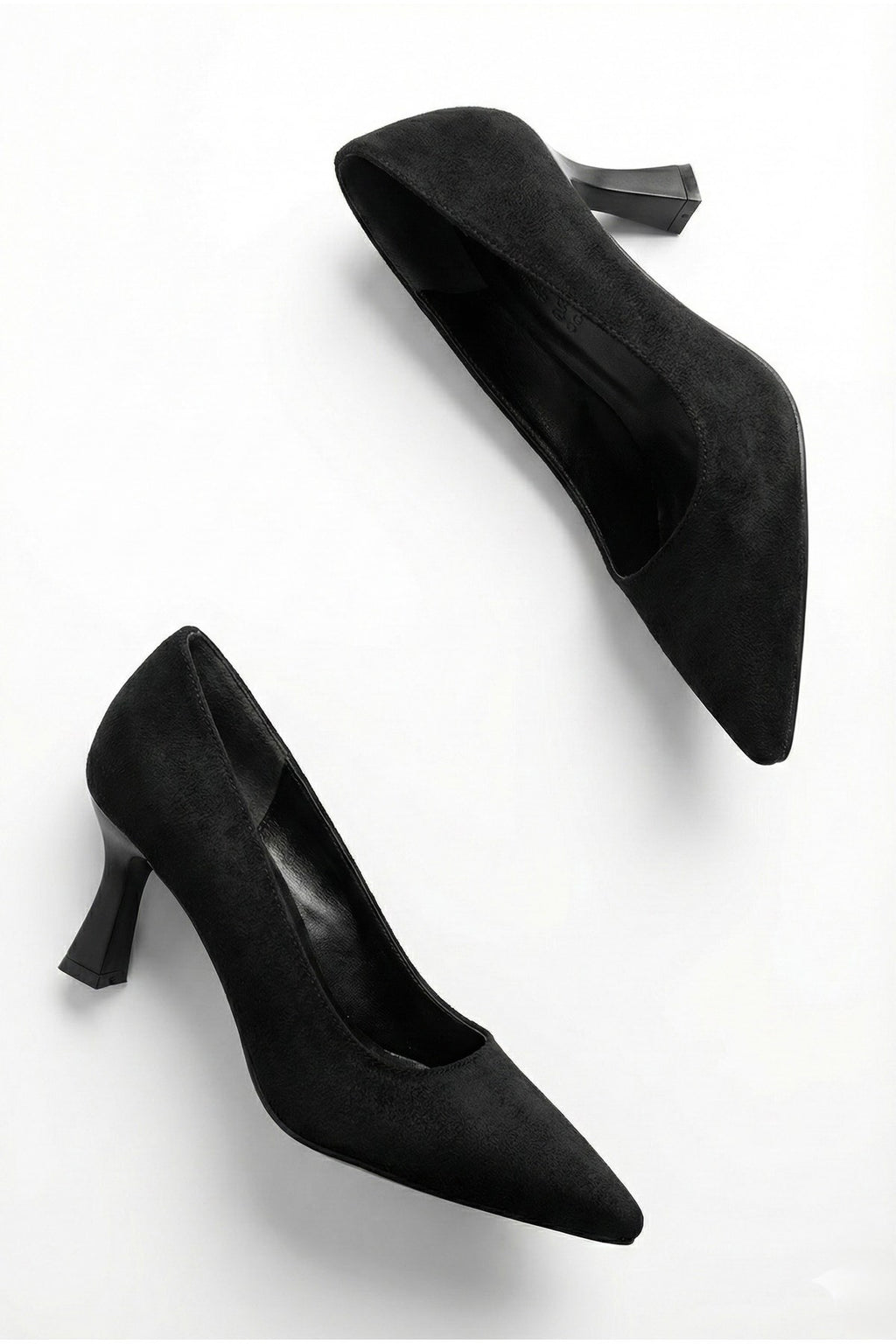 Kadın Siyah Süet Kadeh Topuklu Sivri Burun Klasik Ofis Ve Abiye Kadın Stiletto
